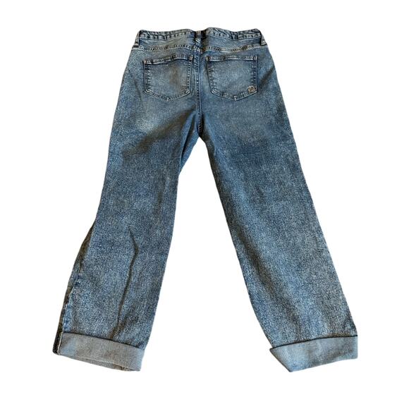 Indigo Rein Medium Wash Crop Distressed High Rise Jeans 9/28 - Picture 2 of 9